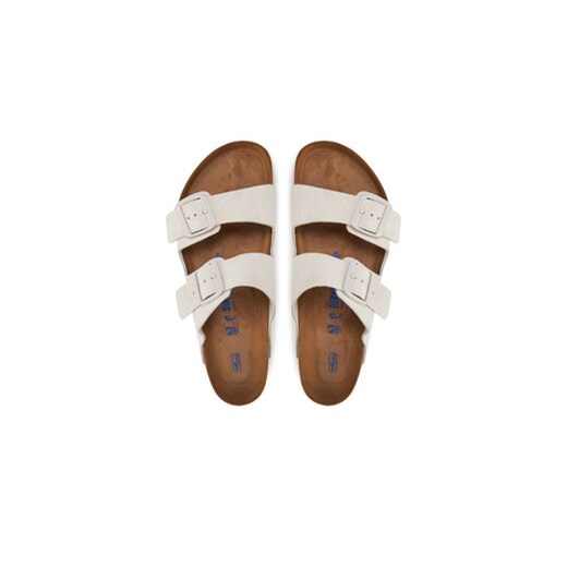 Białe klapki męskie BIRKENSTOCK bez zapięcia casual na lato 