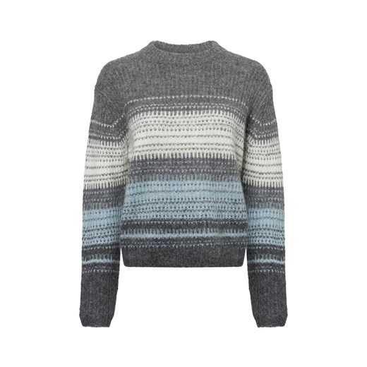 Opus Damski sweter z dzianiny z zawartością wełny - Pradeta Kobiety Sztuczne włókno szary wzorzysty ze sklepu vangraaf w kategorii Swetry damskie - zdjęcie 178202562
