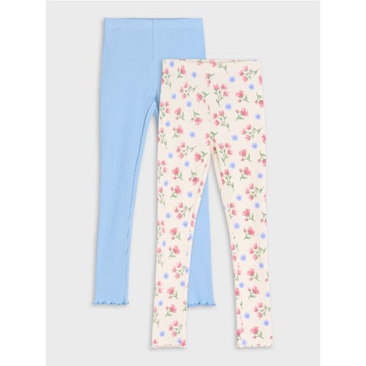 Sinsay - Legginsy 2 pack z prażowanej dzianiny - wielobarwny ze sklepu Sinsay w kategorii Spodnie dziewczęce - zdjęcie 178204344