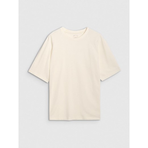 Męski t-shirt oversize 4F 4FRSS25TTSHM2731 - biały ze sklepu Sportstylestory.com w kategorii T-shirty męskie - zdjęcie 178205060