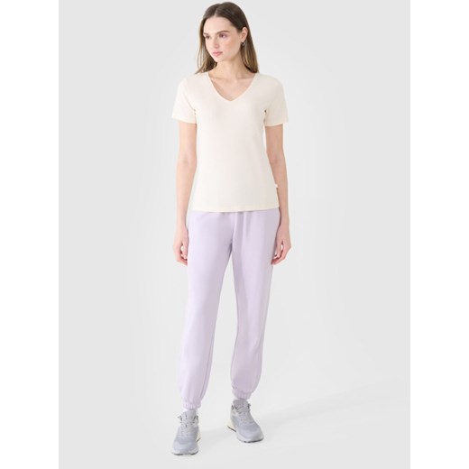 Damski t-shirt basic 4F 4FWSS25TTSHF1990 - biały ze sklepu Sportstylestory.com w kategorii Bluzki damskie - zdjęcie 178205093