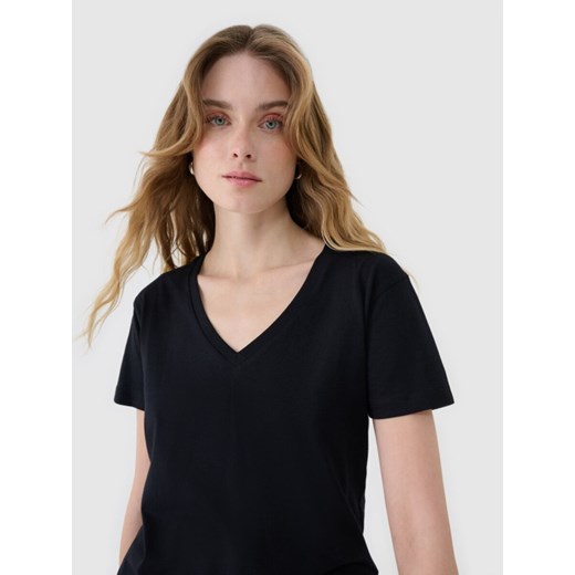 Damski t-shirt basic 4F4FWSS25TTSHF1992 - czarny ze sklepu Sportstylestory.com w kategorii Bluzki damskie - zdjęcie 178205150