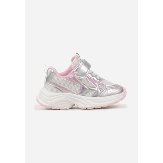 Różowe Buty Sportowe Sneakersy z Rzepem i Siateczkowymi Wstawkami Benirla ze sklepu born2be.pl w kategorii Buty sportowe dziecięce - zdjęcie 178206162