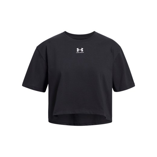 Dziewczęca koszulka oversize Under Armour UA Rival SS - czarna ze sklepu Sportstylestory.com w kategorii Bluzki dziewczęce - zdjęcie 178209384