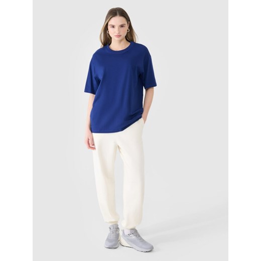 Damski t-shirt oversize 4F 4FRSS25TTSHF2694 - granatowy ze sklepu Sportstylestory.com w kategorii Bluzki damskie - zdjęcie 178209671