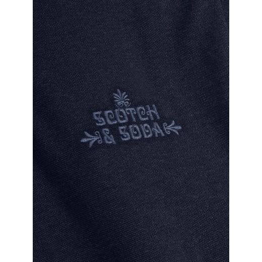 T-shirt męski SCOTCH&SODA niebieski z krótkimi rękawami