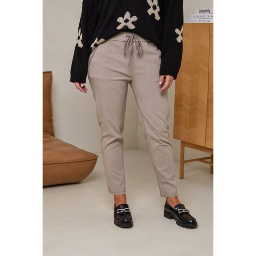 Curvy Lady Spodnie w kolorze beżowym Curvy Lady 44/46 Limango Polska wyprzedaż