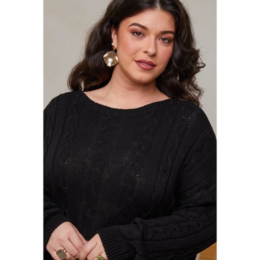 Sukienka Curvy Lady z okrągłym dekoltem luźna mini 