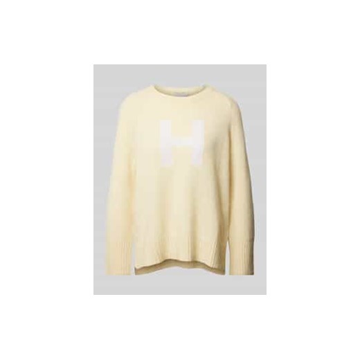 Sweter z dzianiny z nadrukiem z logo ze sklepu Peek&Cloppenburg  w kategorii Swetry damskie - zdjęcie 178214011