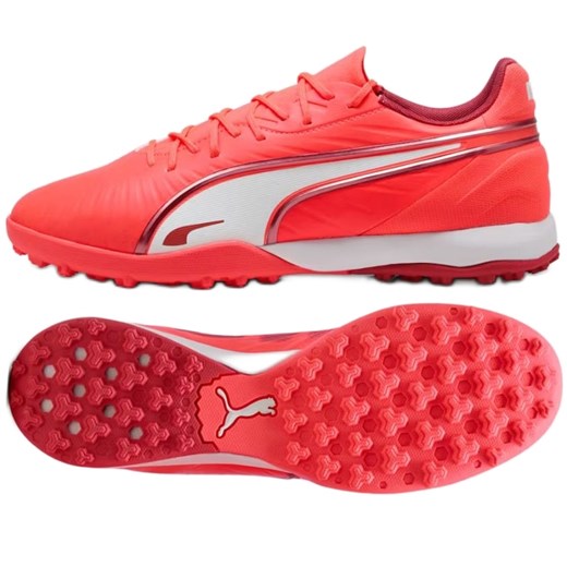 Buty piłkarskie Puma King Match Tt 108313-01 czerwone ze sklepu ButyModne.pl w kategorii Buty sportowe męskie - zdjęcie 178214350