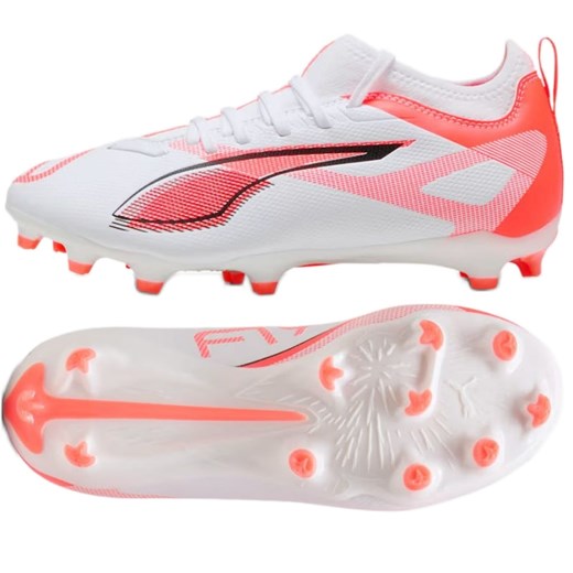 Buty piłkarskie Puma Ultra 5 Match FG/MG 108167-01 białe ze sklepu ButyModne.pl w kategorii Buty sportowe dziecięce - zdjęcie 178214351