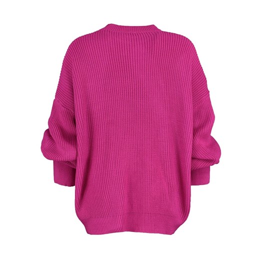 Trendyol sweter damski różowy z okrągłym dekoltem 