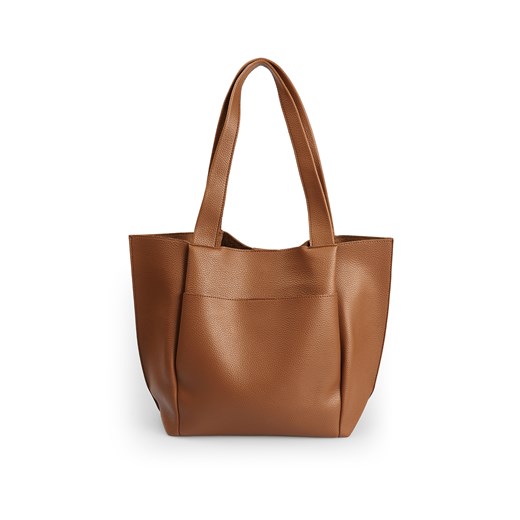 Shopper bag Gate na wakacje skórzana matowa duża 