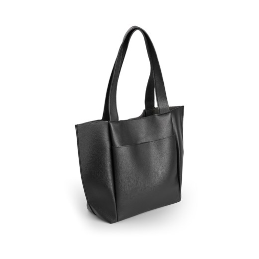 Shopper bag Gate duża czarna skórzana