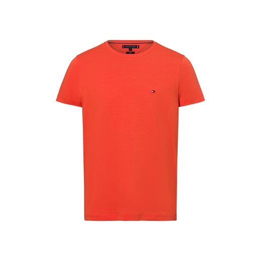 Tommy Hilfiger T-shirt męski Mężczyźni Dżersej pomarańczowy jednolity ze sklepu vangraaf w kategorii T-shirty męskie - zdjęcie 178215851
