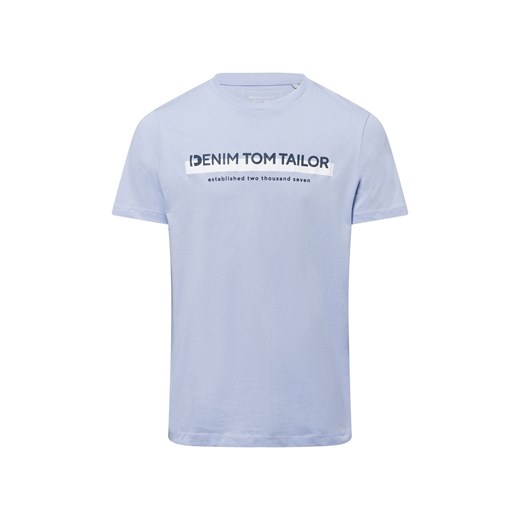 Tom Tailor Denim T-shirt męski Mężczyźni Bawełna jasnoniebieski nadruk ze sklepu vangraaf w kategorii T-shirty męskie - zdjęcie 178215863