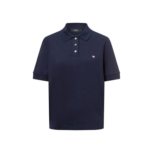 Weekend Max Mara Damska koszulka polo - Scena Kobiety Bawełna granatowy jednolity ze sklepu vangraaf w kategorii Bluzki damskie - zdjęcie 178215893
