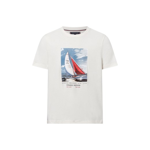 Tommy Hilfiger Tommy Hilfiger T-Shirt - Ivory Petal Mężczyźni Bawełna écru nadruk ze sklepu vangraaf w kategorii T-shirty męskie - zdjęcie 178215914