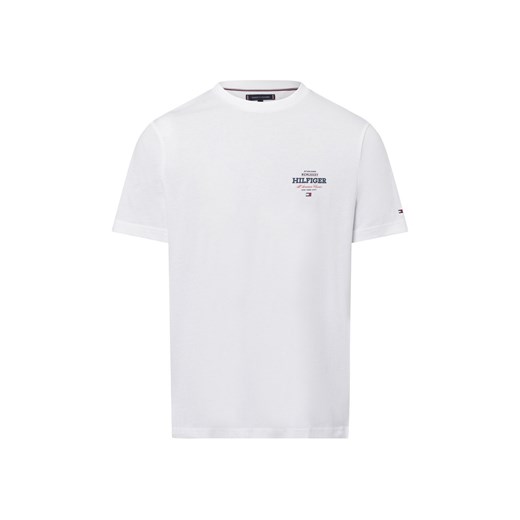 Tommy Hilfiger Koszulka męska Mężczyźni Bawełna biały jednolity ze sklepu vangraaf w kategorii T-shirty męskie - zdjęcie 178215921
