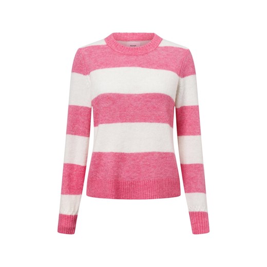 Nümph Sweter damski z zawartością alpaki - Nuriette Kobiety Wełna różowy w paski ze sklepu vangraaf w kategorii Swetry damskie - zdjęcie 178215933