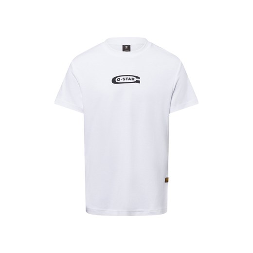 G-Star RAW Koszulka męska Mężczyźni Bawełna biały jednolity ze sklepu vangraaf w kategorii T-shirty męskie - zdjęcie 178215942