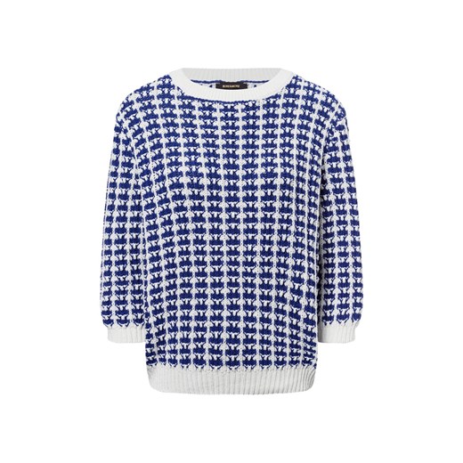 More & More Sweter damski z dzianiny Kobiety Bawełna indygo wzorzysty ze sklepu vangraaf w kategorii Swetry damskie - zdjęcie 178215950