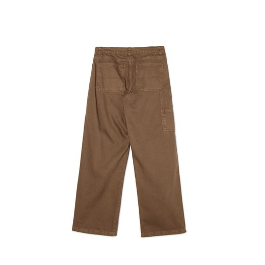 Cropp - Brązowe bawełniane spodnie straight fit - brązowy Cropp 42 Cropp