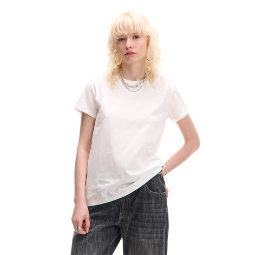 Cropp - Biała koszulka oversize - biały ze sklepu Cropp w kategorii Bluzki damskie - zdjęcie 178216124