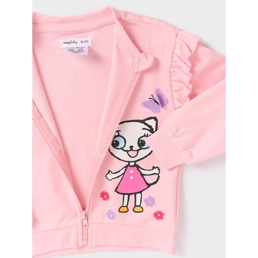 Sinsay - Bluza na zamek Kicia Kocia - różowy Sinsay 74 Sinsay