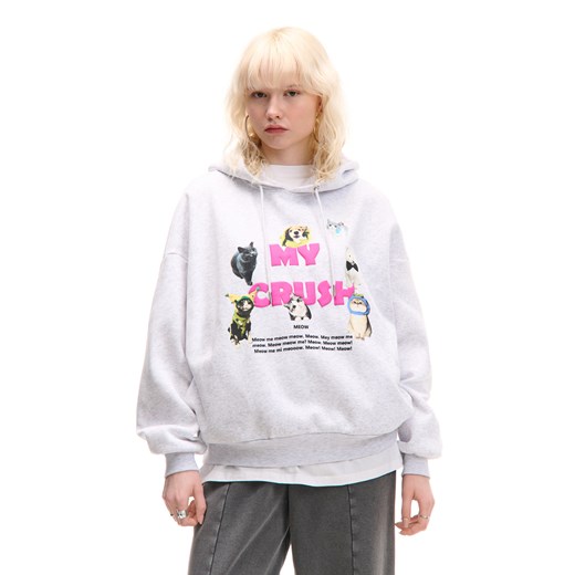 Cropp - Jasnoszara bluza z psami i kotami UNISEX - jasny szary ze sklepu Cropp w kategorii Bluzy damskie - zdjęcie 178217822