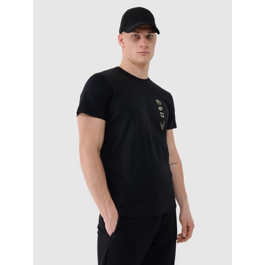 Męski t-shirt z nadrukiem 4F 4FRSS25TTSHM2689 - czarny ze sklepu Sportstylestory.com w kategorii T-shirty męskie - zdjęcie 178218572