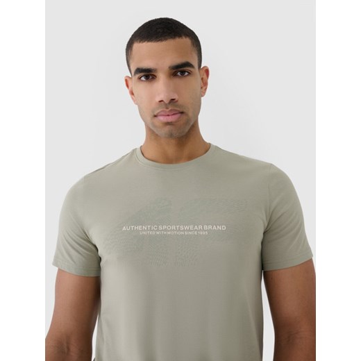 Zielony t-shirt męski 4F z krótkimi rękawami