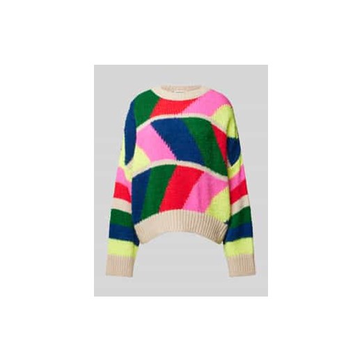 Sweter z dzianiny z okrągłym dekoltem ze sklepu Peek&Cloppenburg  w kategorii Swetry damskie - zdjęcie 178218710