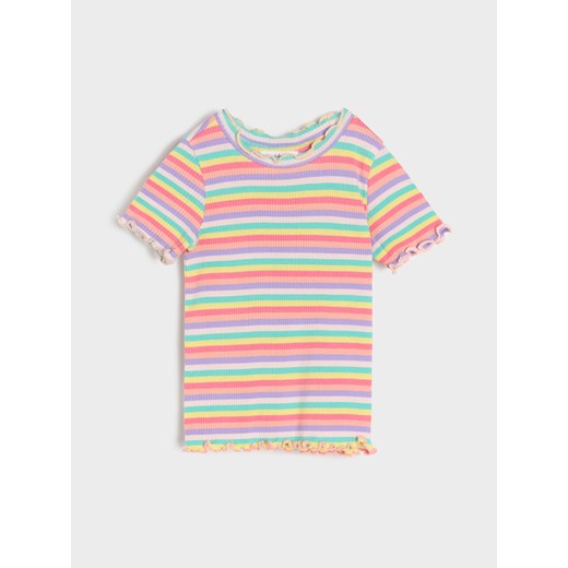 Sinsay - Koszulki z prążkowanej dzianiny 2 pack - wielobarwny Sinsay 92 Sinsay