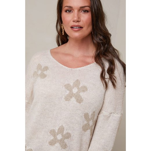 Sweter damski Curvy Lady na zimę z okrągłym dekoltem 