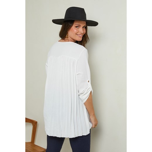 Curvy Lady bluzka damska z krótkim rękawem biała 