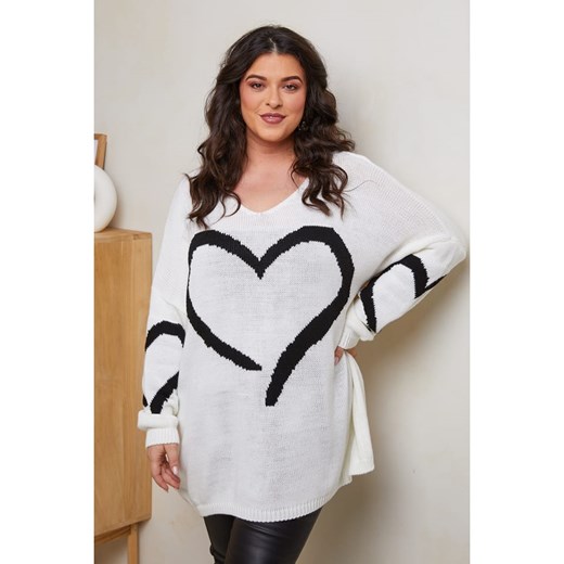 Curvy Lady Sweter w kolorze białym ze sklepu Limango Polska w kategorii Swetry damskie - zdjęcie 178224673