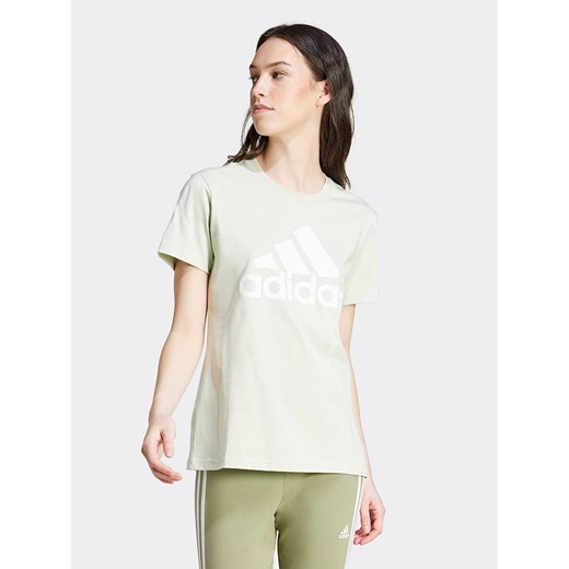 Adidas bluzka damska z okrągłym dekoltem na lato z napisem