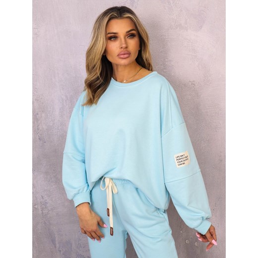 KOMPLET DRESOWY BLUZA Z NASZYWKĄ+ SPODNIE- NIEBIESKI Olika uniwersalny olika.com.pl