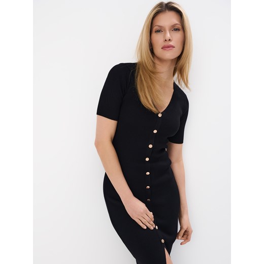 Mohito - Swetrowa sukienka midi - czarny Mohito L Mohito