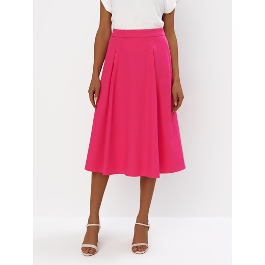 Mohito - Różowa spódnica midi z bawełną - mocny różowy Mohito 40 Mohito