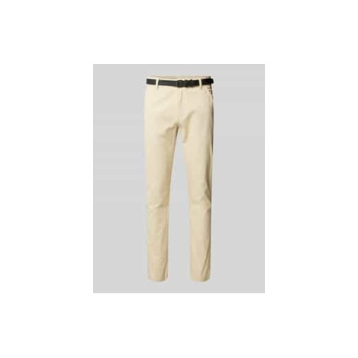 Chinosy o kroju classic stretch fit z paskiem ze sklepu Peek&Cloppenburg  w kategorii Spodnie męskie - zdjęcie 178226270