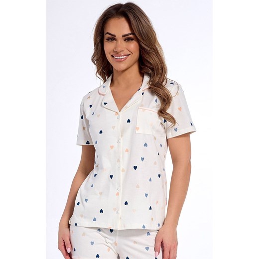 Rozpinana piżama damska 346/310 Love, Kolor ecru-wzór, Rozmiar M, Cornette Cornette M Primodo okazja