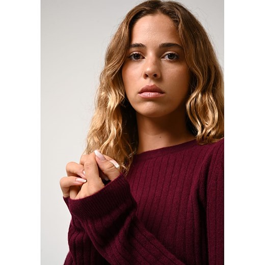 AUTHENTIC CASHMERE Kaszmirowy sweter &quot;Bella&quot; w kolorze bordowym XL okazyjna cena Limango Polska