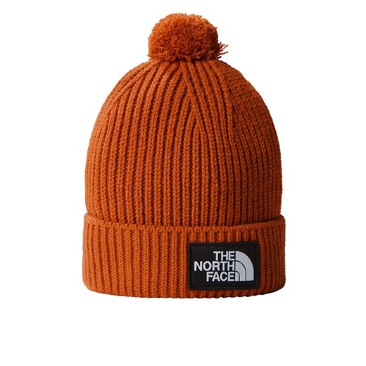 Czapka The North Face Logo Box Pompon Beanie 0A3FN31I01 - brązowa ze sklepu streetstyle24.pl w kategorii Czapki zimowe damskie - zdjęcie 178228533