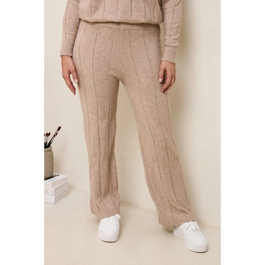 Curvy Lady Spodnie w kolorze jasnobrązowym Curvy Lady 44/46 Limango Polska okazja
