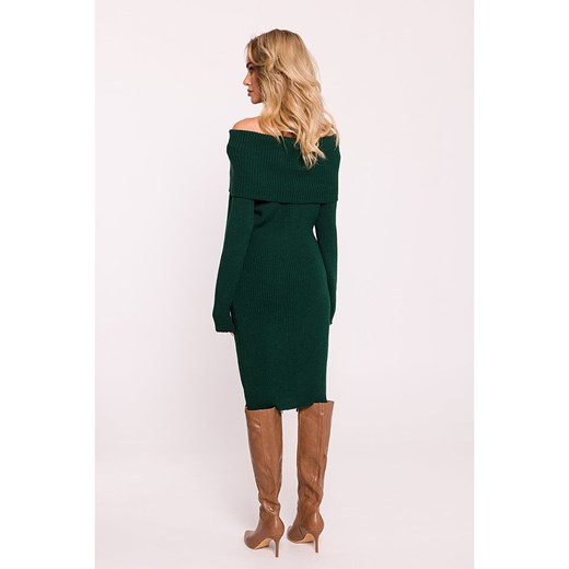 made of emotion Sukienka dzianinowa w kolorze ciemnozielonym onesize wyprzedaż Limango Polska
