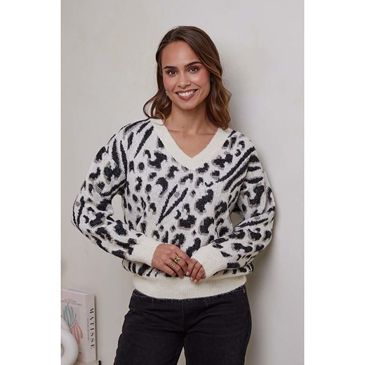 Soft Cashmere Sweter w kolorze biało-czarnym Soft Cashmere 38/40 wyprzedaż Limango Polska