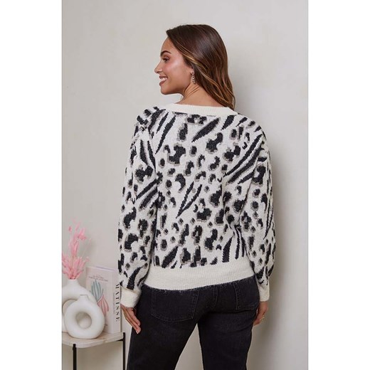 Soft Cashmere Sweter w kolorze biało-czarnym Soft Cashmere 38/40 okazyjna cena Limango Polska