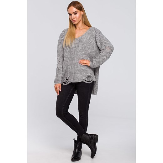 made of emotion Sweter w kolorze szarym onesize okazja Limango Polska